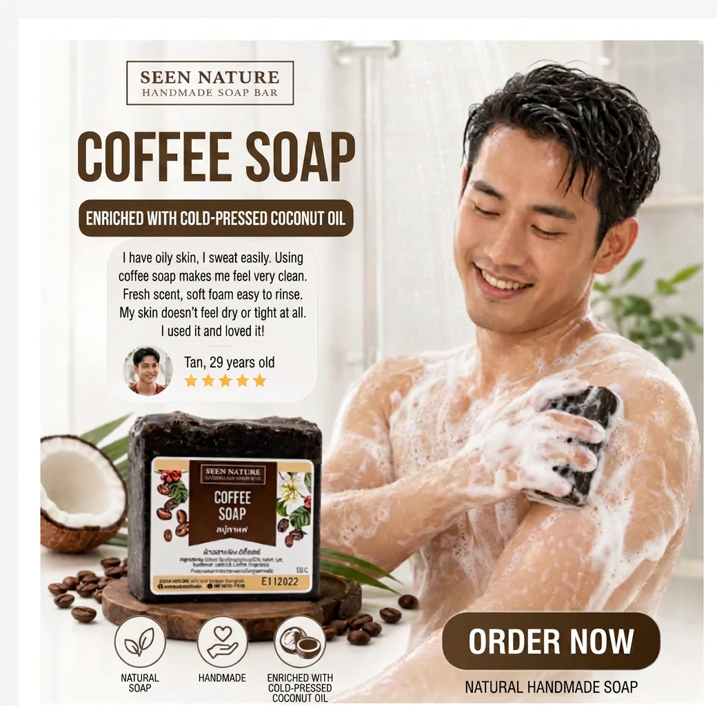 Handmade Coffee & Menthol Body Soap – 100g