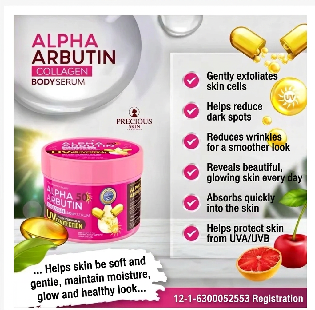 Alpha Arbutin Collagen Body Serum – Hydrating & Smoothing, 500g