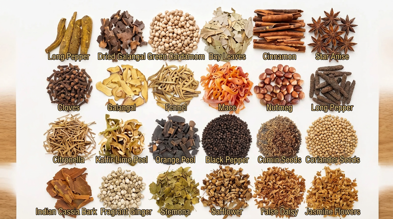 Dried Thai Herbs & Spices for Herbal Inhalers and Aromatic Blends – 40–50g, Choose Your Ingredient