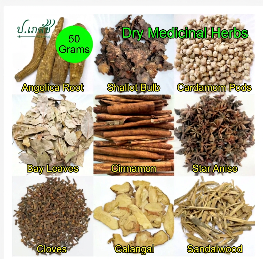 Dried Thai Herbs & Spices for Herbal Inhalers and Aromatic Blends – 40–50g, Choose Your Ingredient