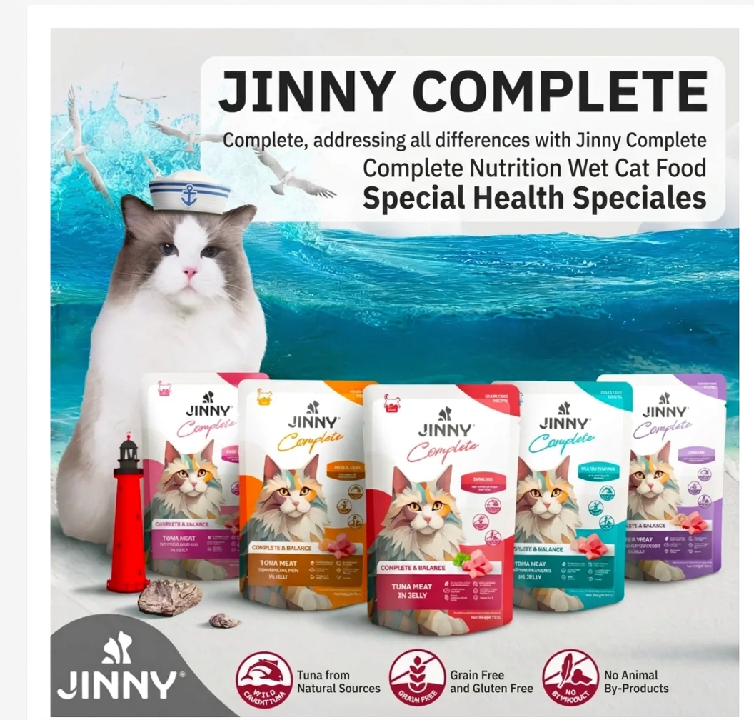 Jinny Complete Wet Cat Food in Jelly 70g – 4 Flavors