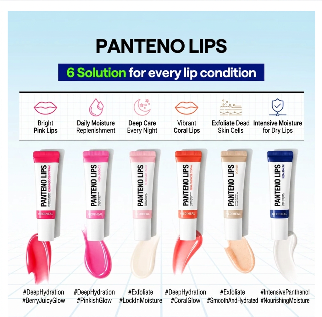 MEDIHEAL Pantenolips Lip Care 10ml – 6 Formulas