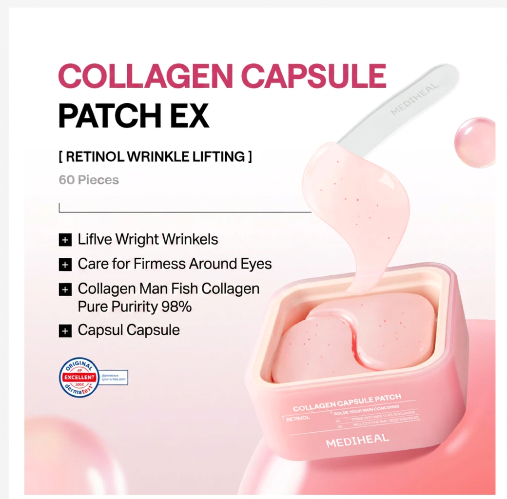 MEDIHEAL Collagen Capsule Hydrogel Patch – 60 Patches, 3 Formulas