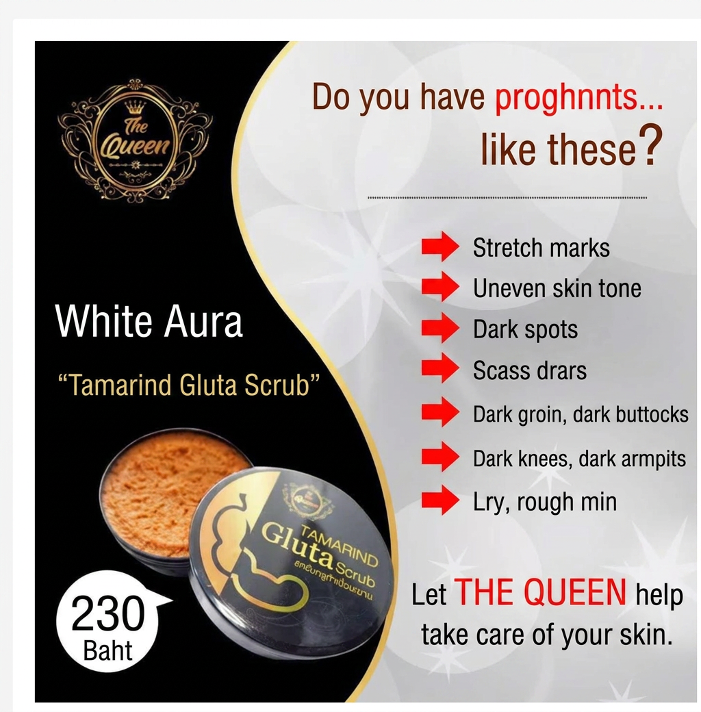 The Queen Tamarind Gluta Herbal Body Scrub – 350g