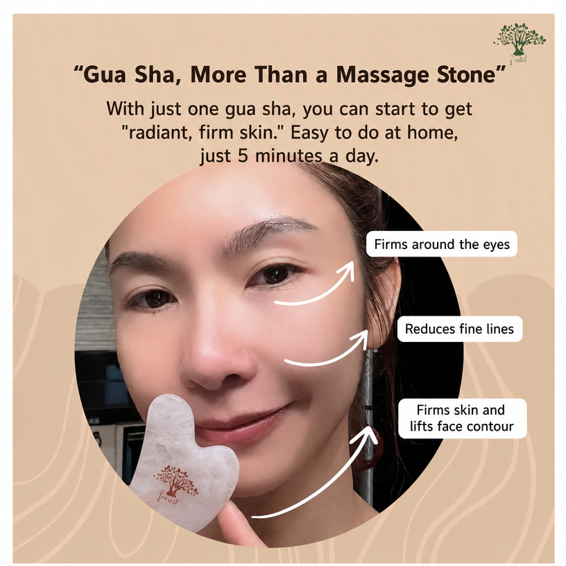 Forestal Natural Serpentine Gua Sha & Facial Roller Set – 2 Pieces