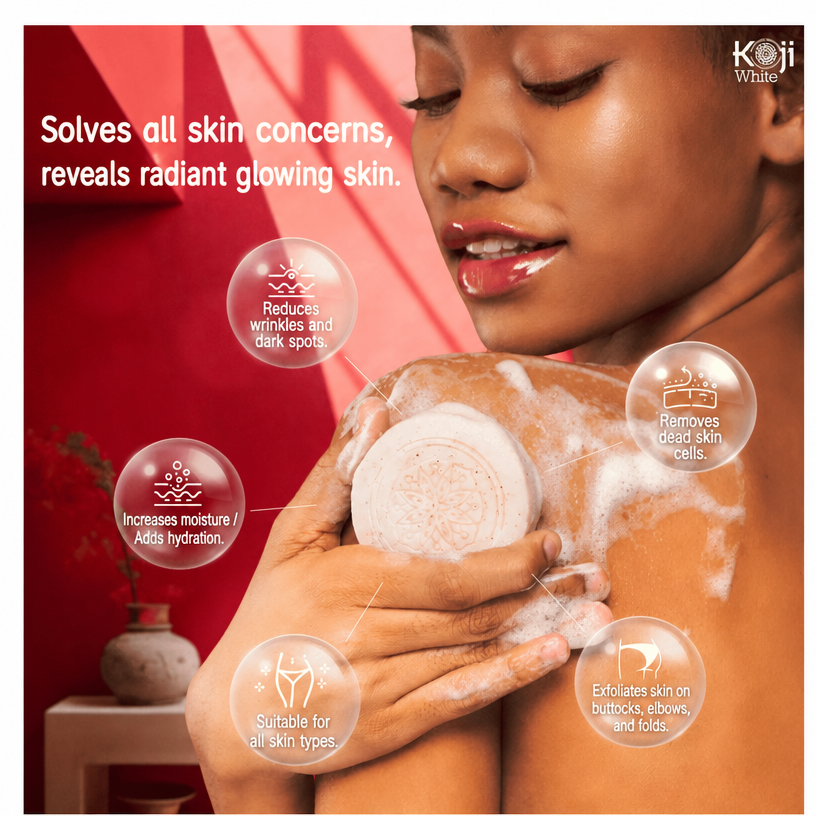Koji White Brightening Body Scrub Soap with Apricot – 2 x 80g