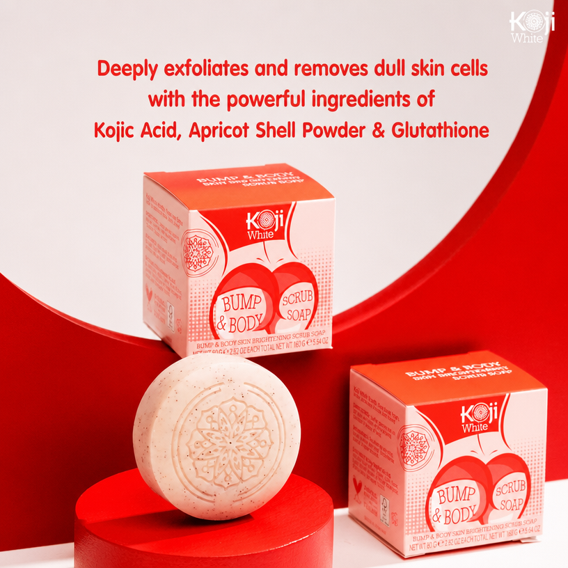 Koji White Brightening Body Scrub Soap with Apricot – 2 x 80g