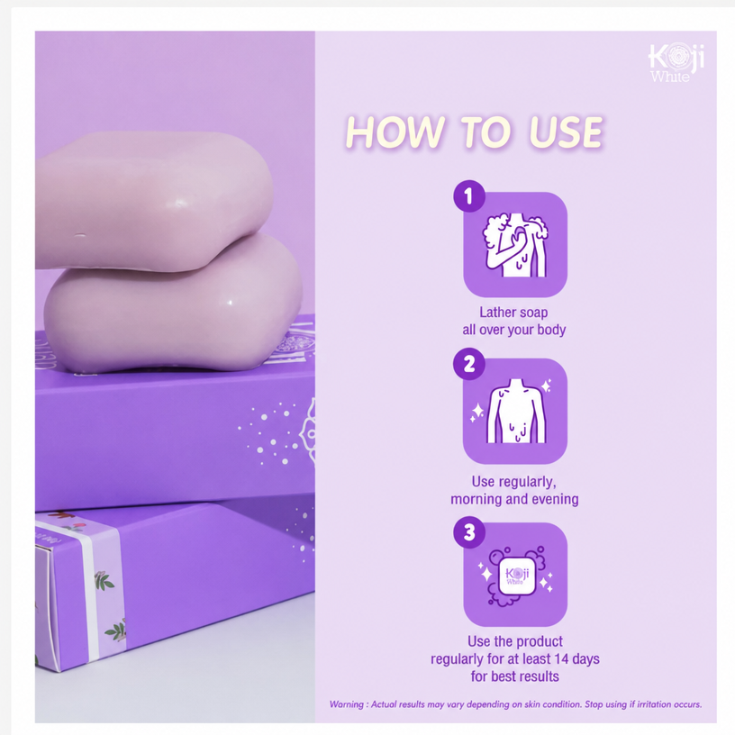 Koji White Kojic Acid & Hyaluronic Acid Brightening Soap – 2 x 80g