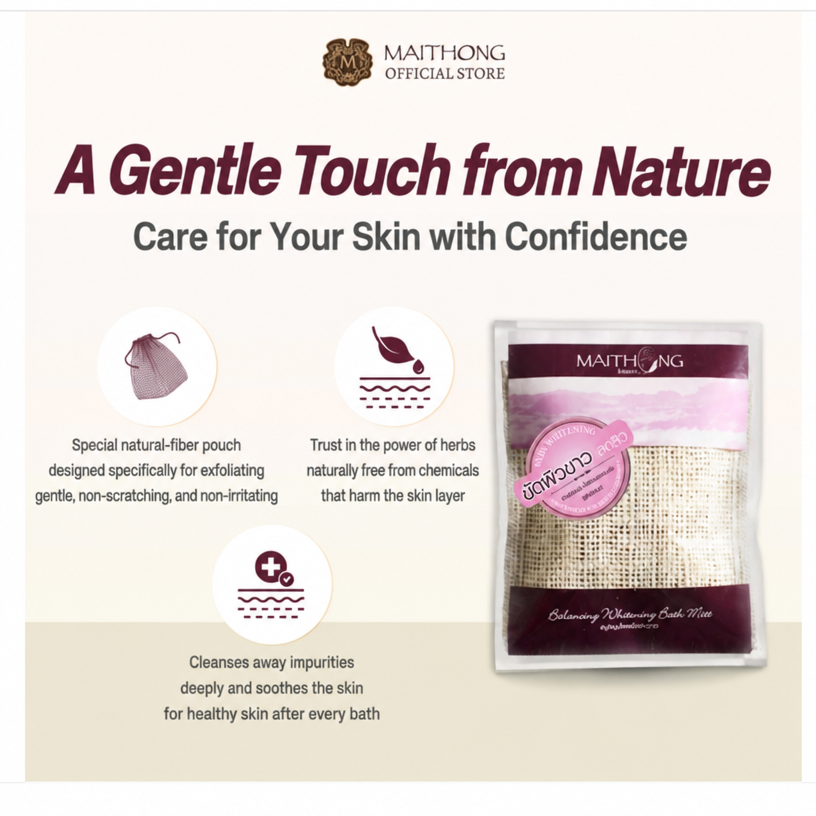 Mai Thong Thai Kräuter-Peelingseife im Beutel – 3er-Pack, je 100 g