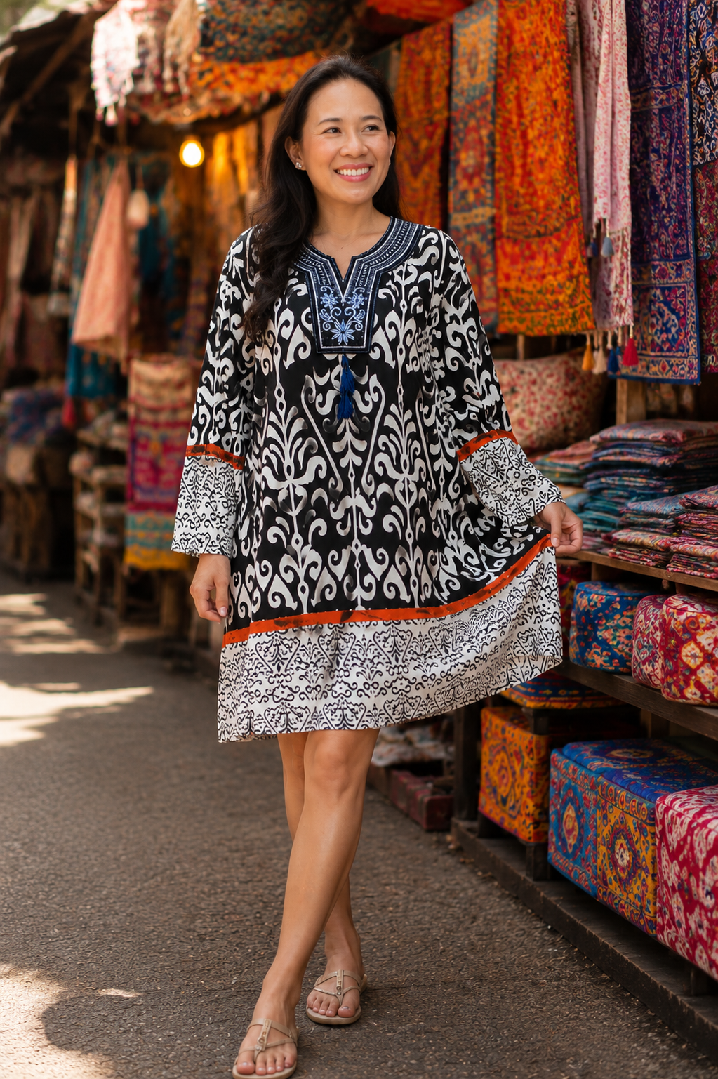 Span Summer Dress  Breathable Relaxed Fit Everyday Dress