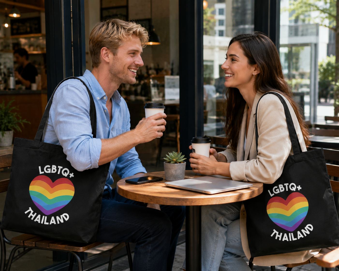 Thailand Pride Rainbow Tote Bag, Lightweight Canvas Shoulder Bag