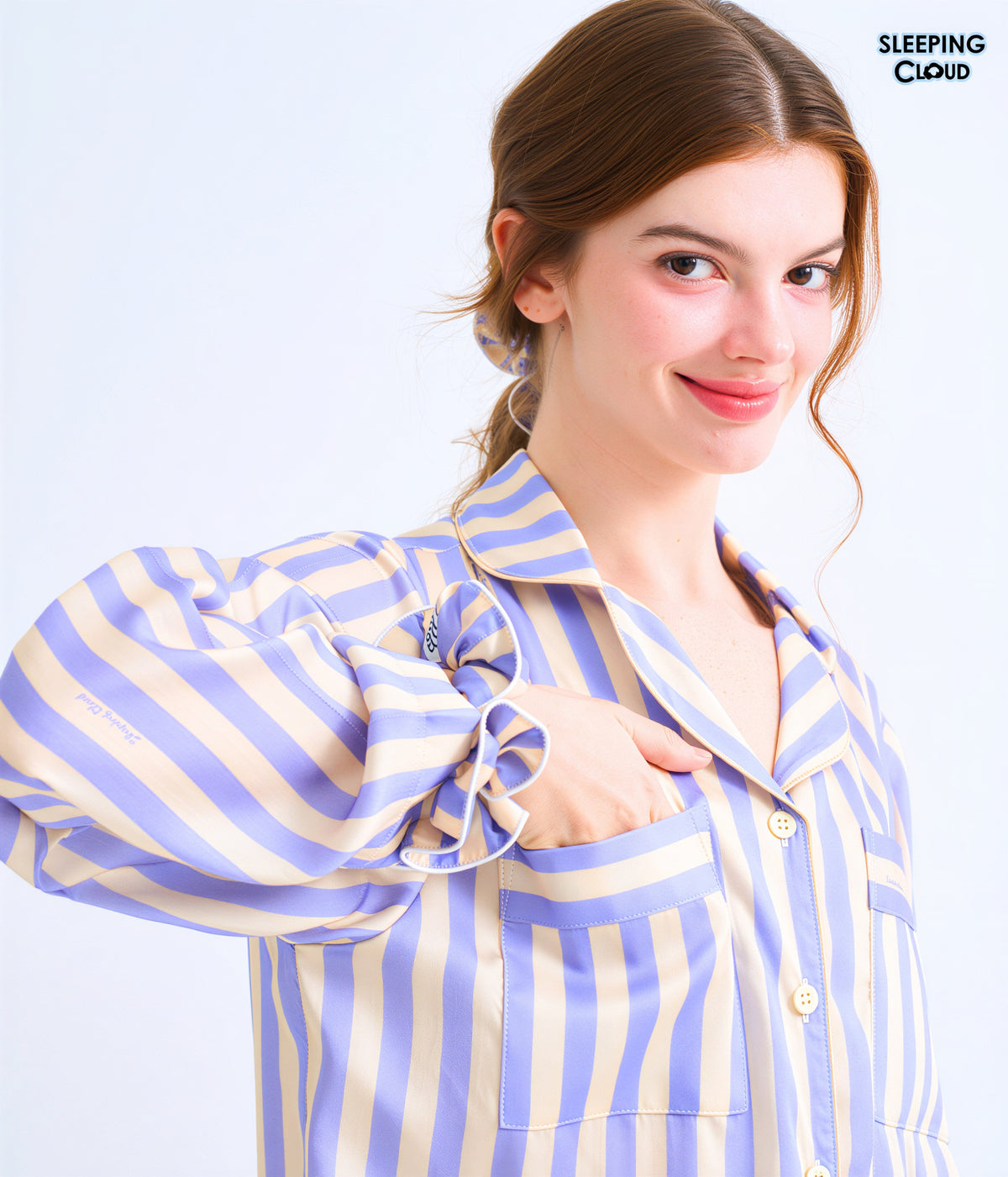 Sleeping Cloud Lyocell-Langarm-Pyjama-Set – Saturday Stripe