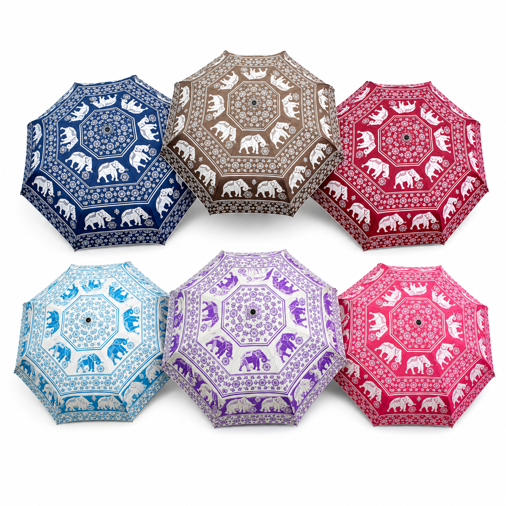 Erawa Elephant Folding Umbrella  Thai Classic Design