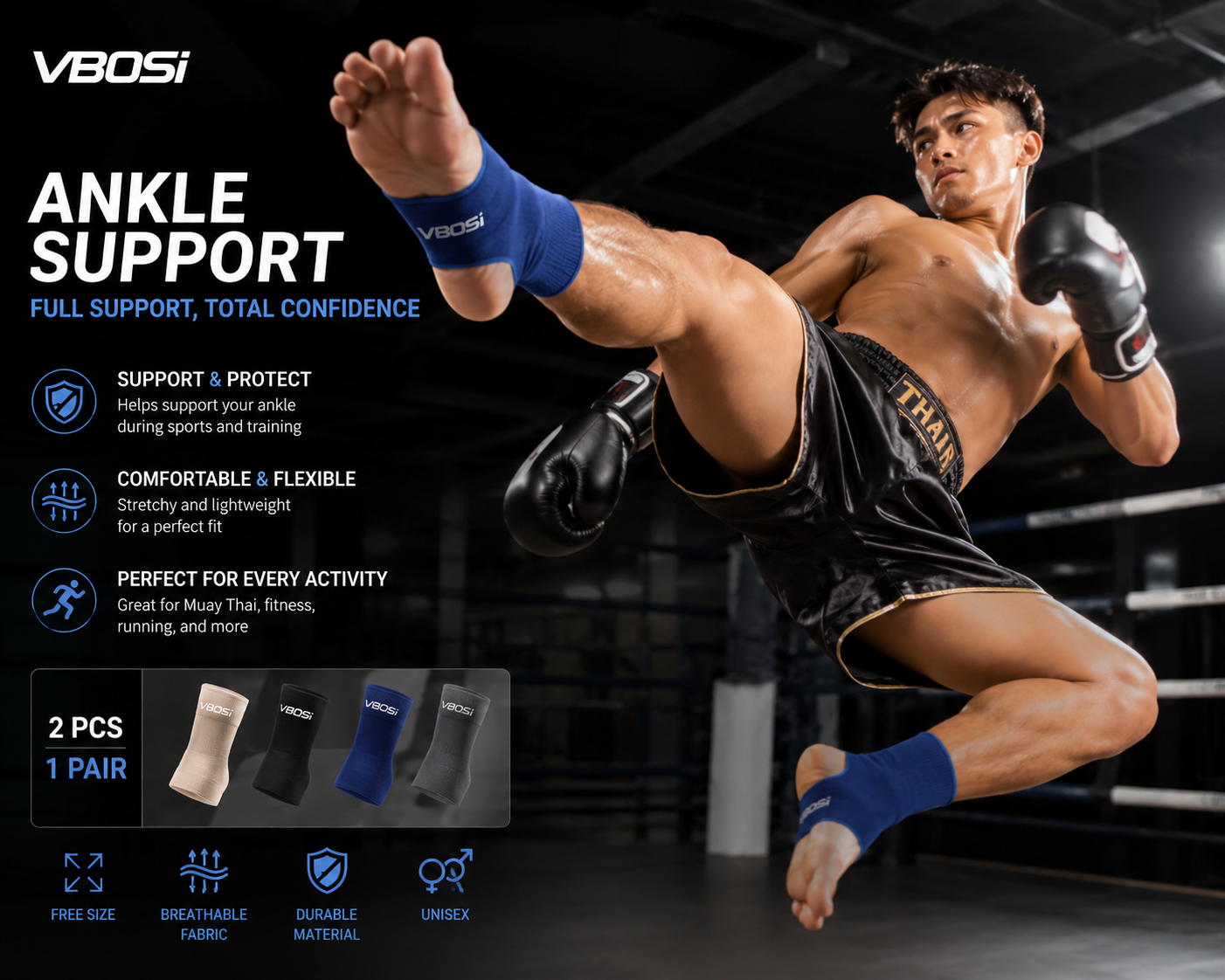 VBOSi Ankle Support Wraps, 2-Pack
