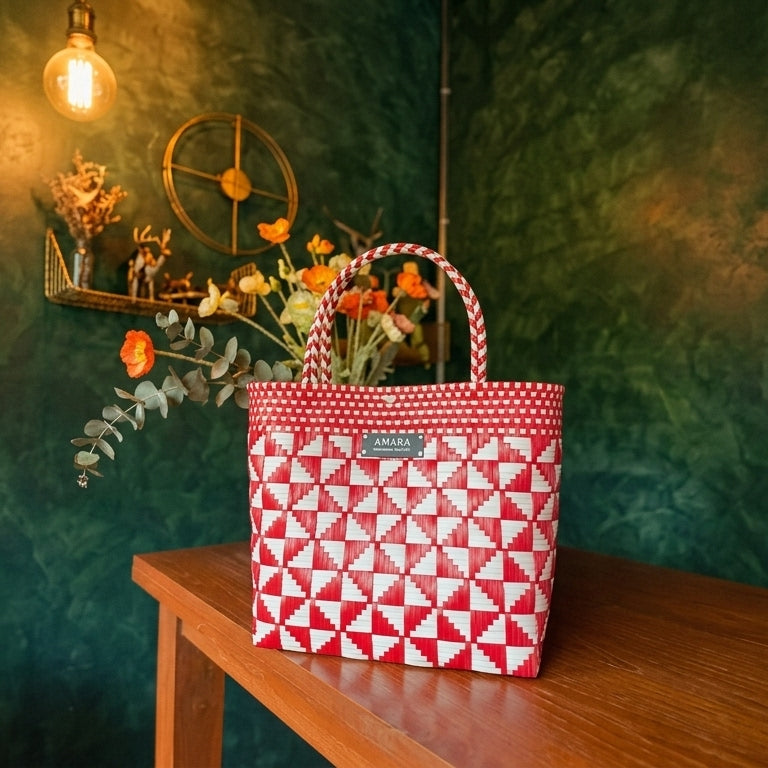 AMARA Handmade Woven Bag  Cherry Windmill Edition 🍒