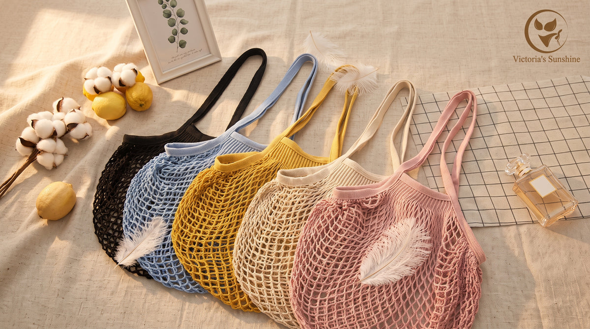 Knitted Mesh Beach & Shopping Bag – Multiple Colors