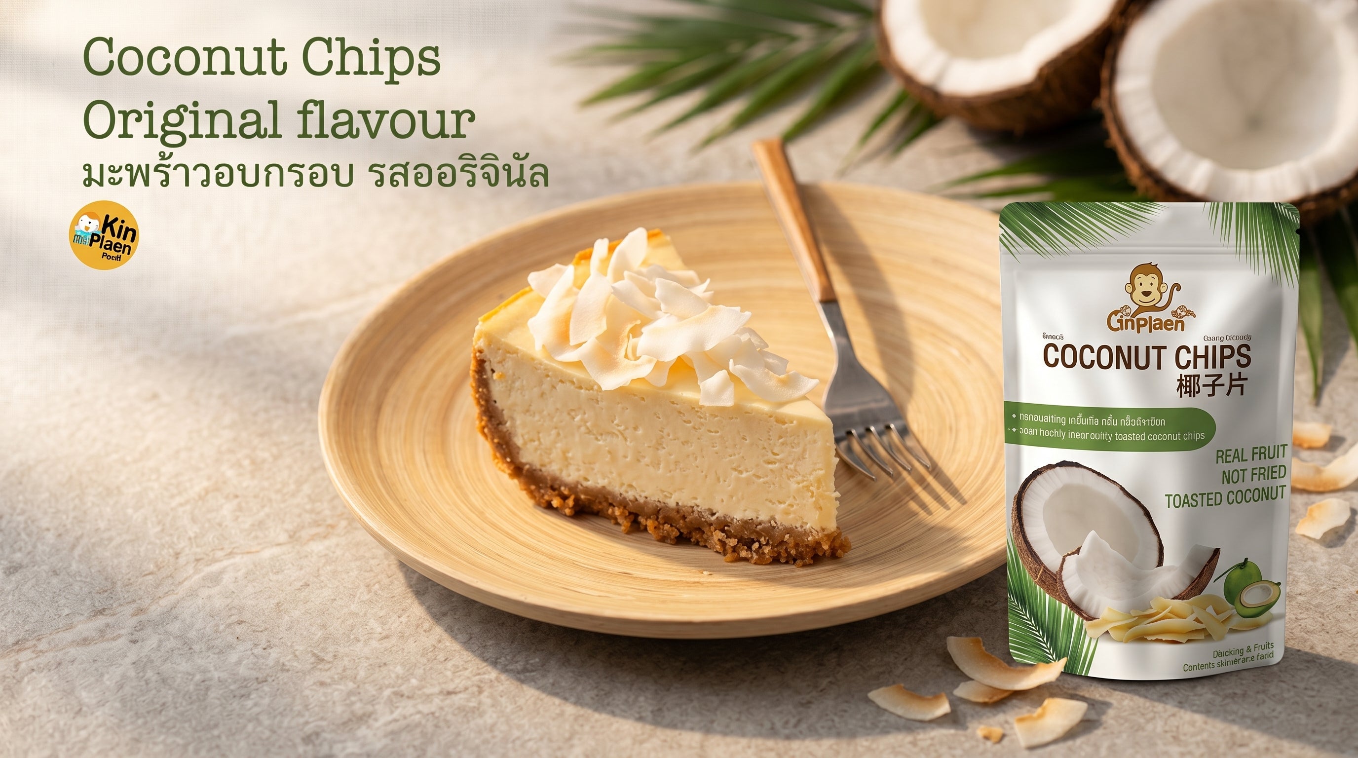 Natural Roasted Coconut Chips Thai Snack
