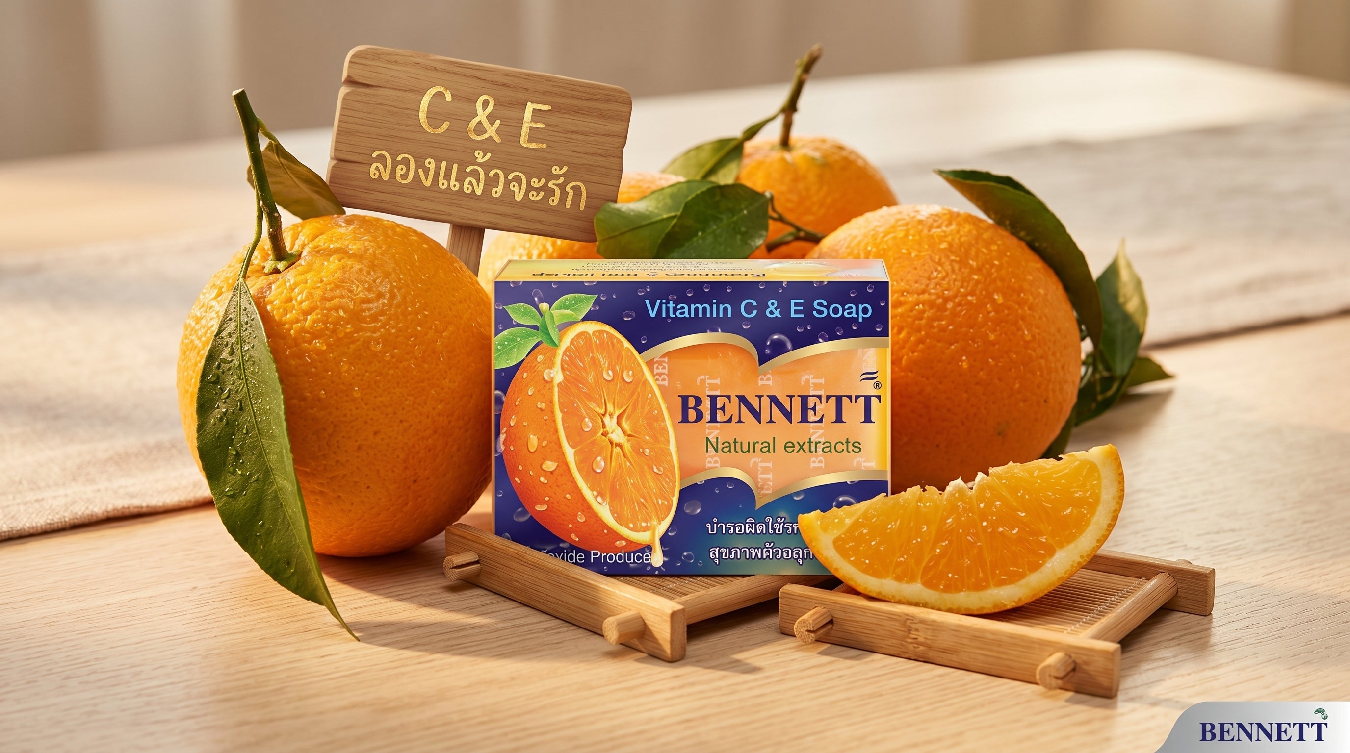 Bennett Vitamin C & E Soap Orange Scent Face & Body Cleanser
