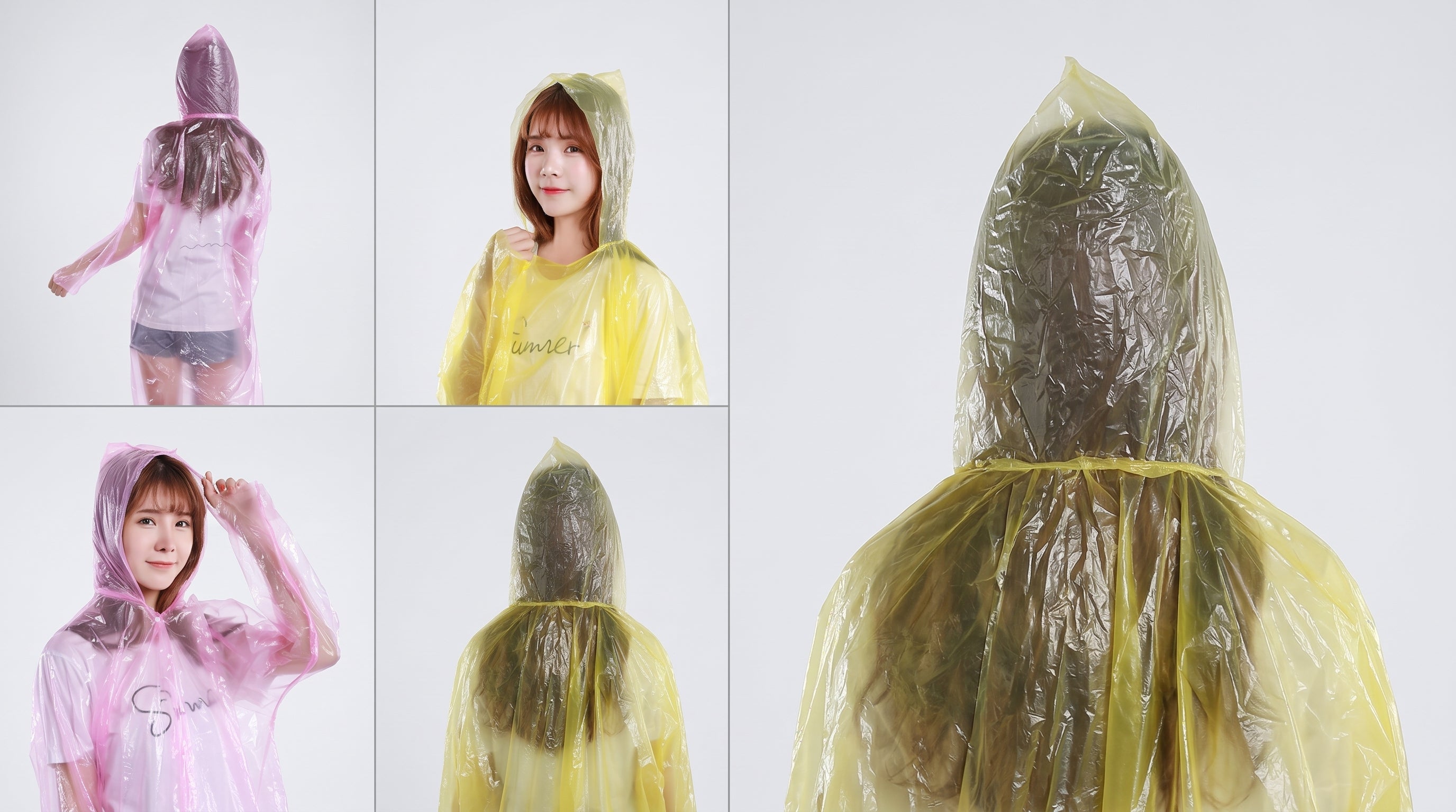Disposable Rain Poncho Set 10 Pack Transparent