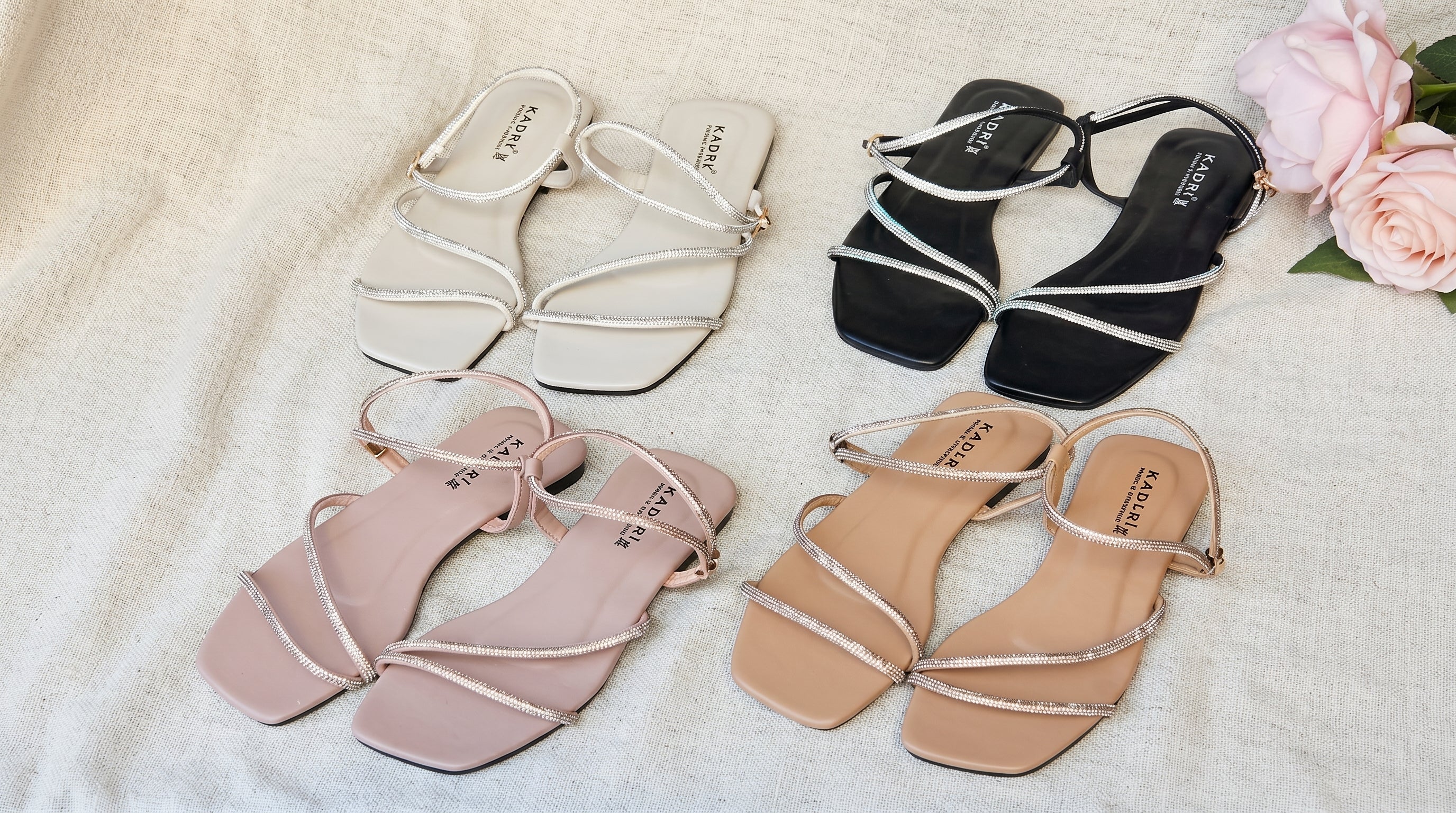 Women’s Crystal Strap Sandals  Elegant Sparkle Style