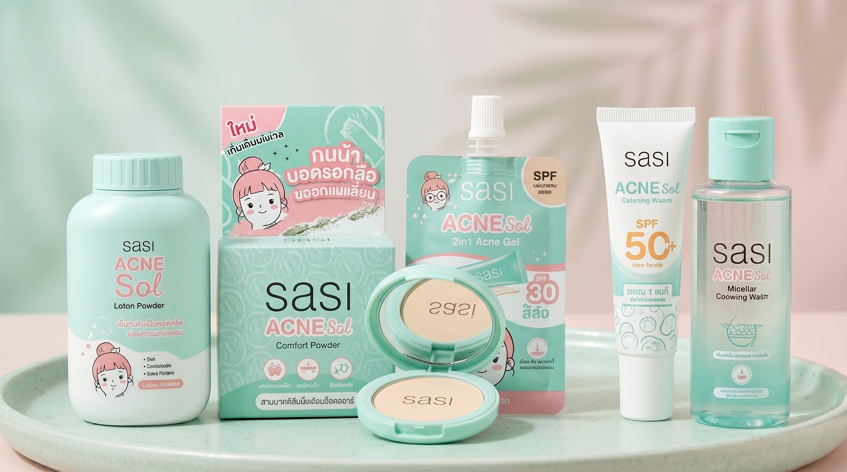 SASI Acne Sol Complete Acne Care Kit Oil Control Clear Skin Routine