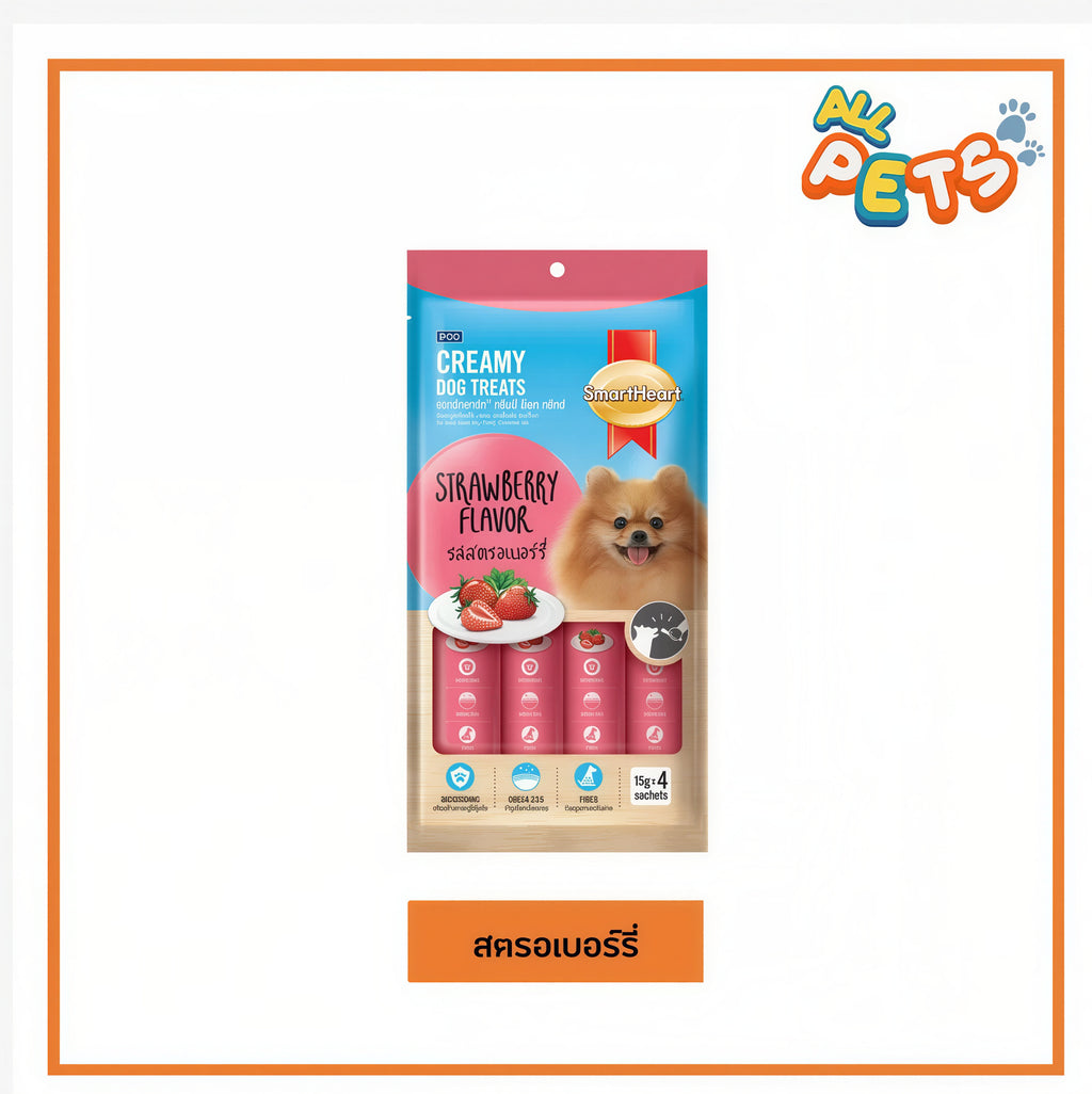 SmartHeart Creamy Dog Treats 4 x 15g – 4 Flavors