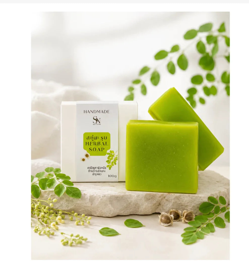 Handmade Cold Process Moringa Herbal Soap – 100g