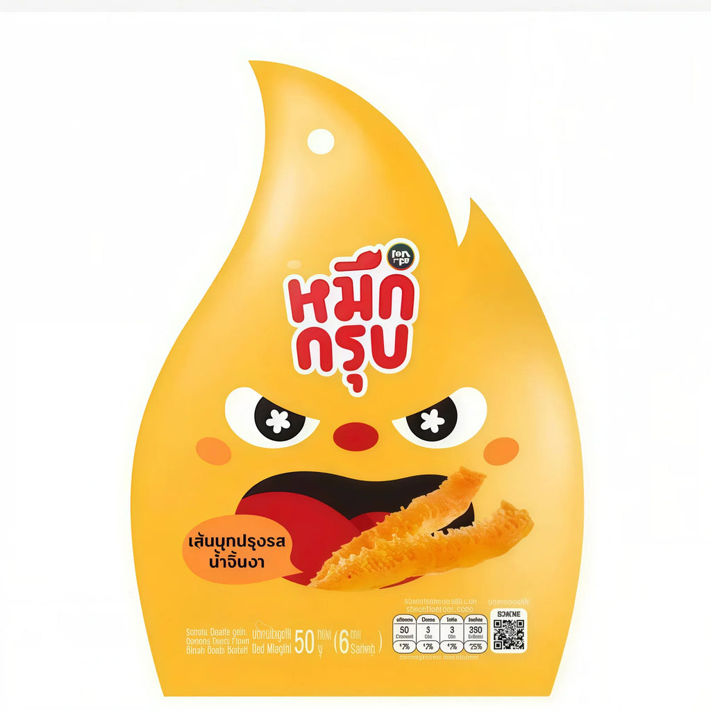 Muek Krub Seasoned Konjac Strips – 50g, 6 Individual Packs, Choose Your Flavor