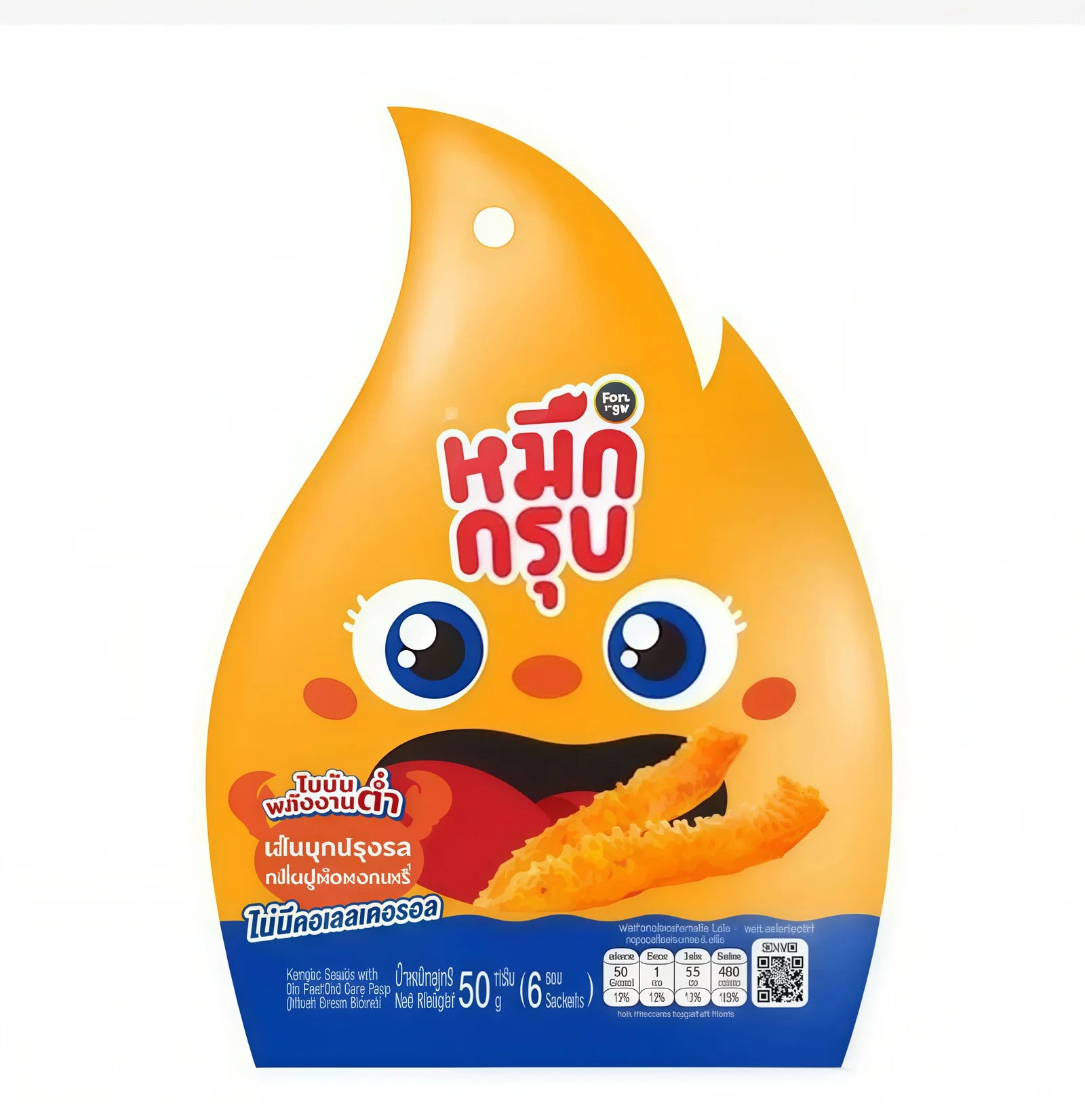 Muek Krub Seasoned Konjac Strips – 50g, 6 Individual Packs, Choose Your Flavor