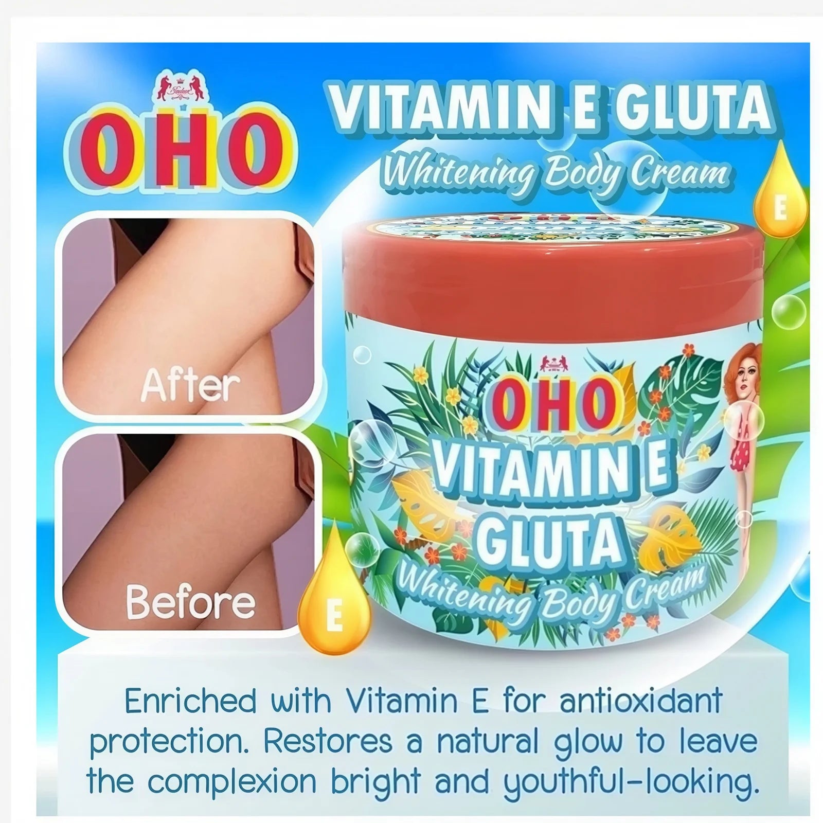 OHO Whitening Body Cream – 300ml, Choose Your Formula