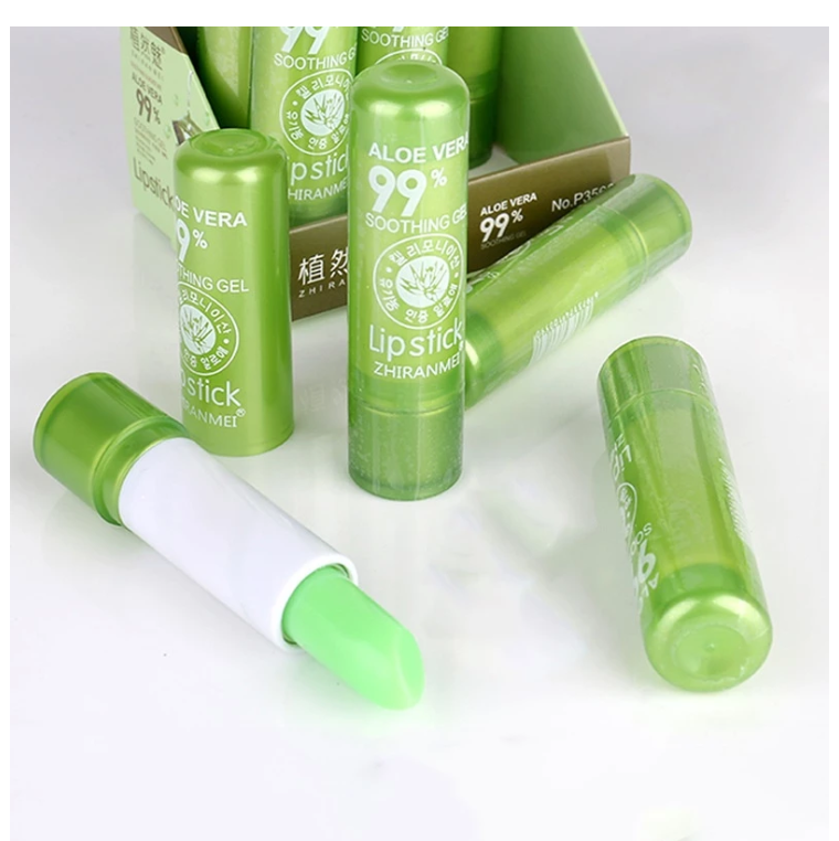 Aloe Vera Lip Balm Set 4 Pack 99% Natural Hydrating Gel