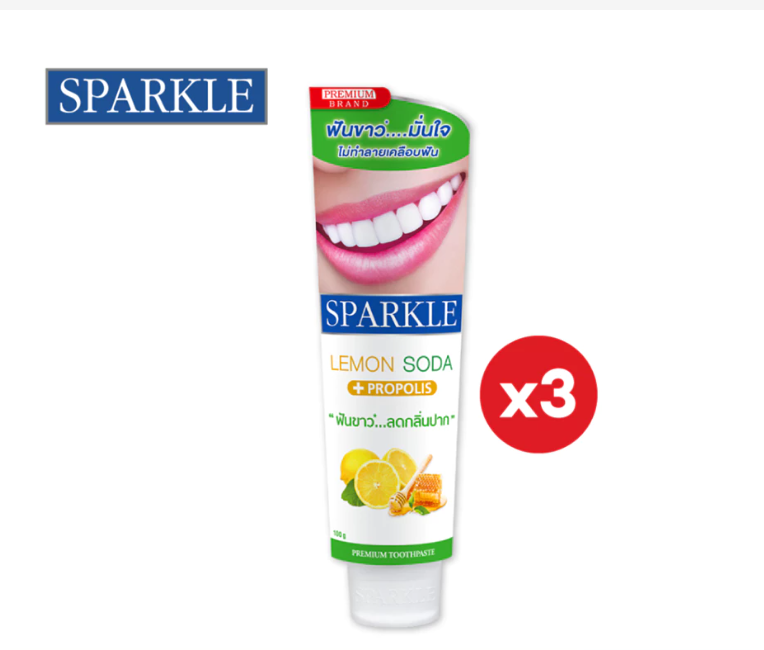 Whitening Toothpaste Lemon Soda Flavor Set 2 Pack Fresh & Gentle Care