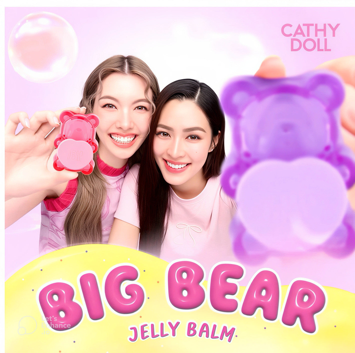 Cute Bear Jelly Lip Balm Set 4 Pack Hydrating Glossy Tint