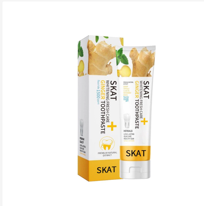 Natural Whitening Toothpaste Set Herbal Ginger Charcoal 2 Pack