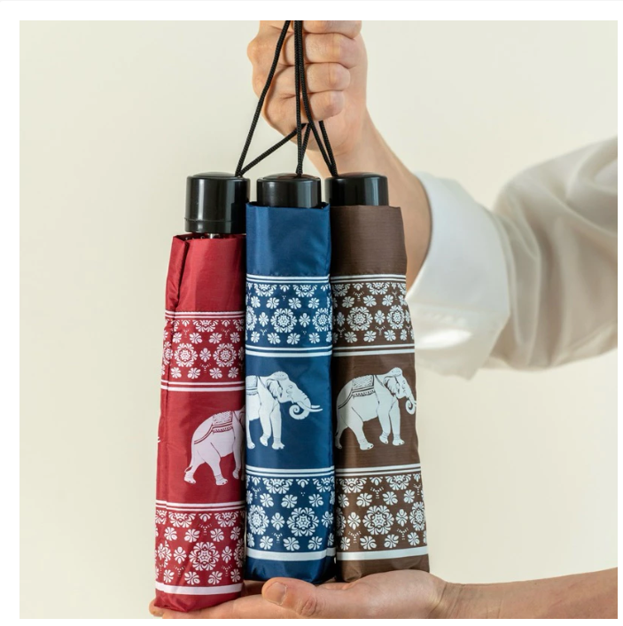 Erawa Elephant Folding Umbrella  Thai Classic Design