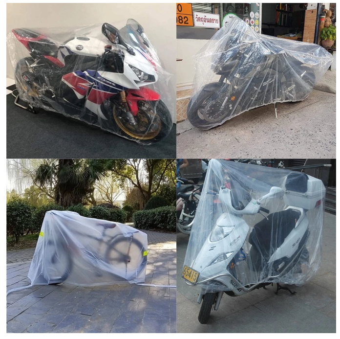 Waterproof Motorcycle & E-Bike Cover  Transparent 3 Pack