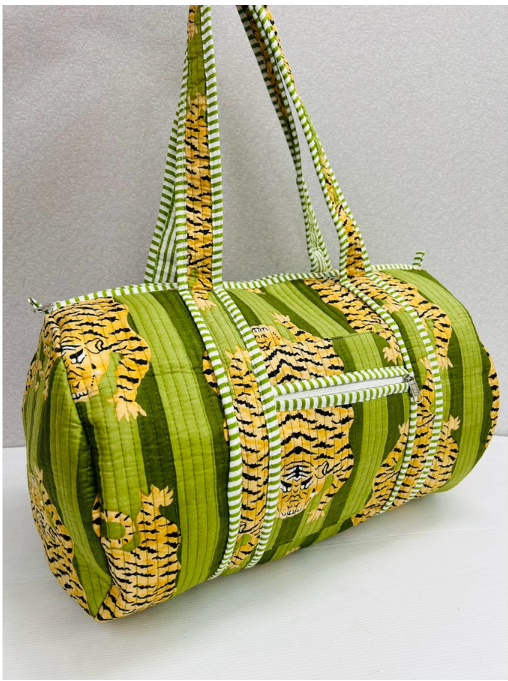 Handmade Barrel Bags Quilted Cotton Travel & Gym Bag
