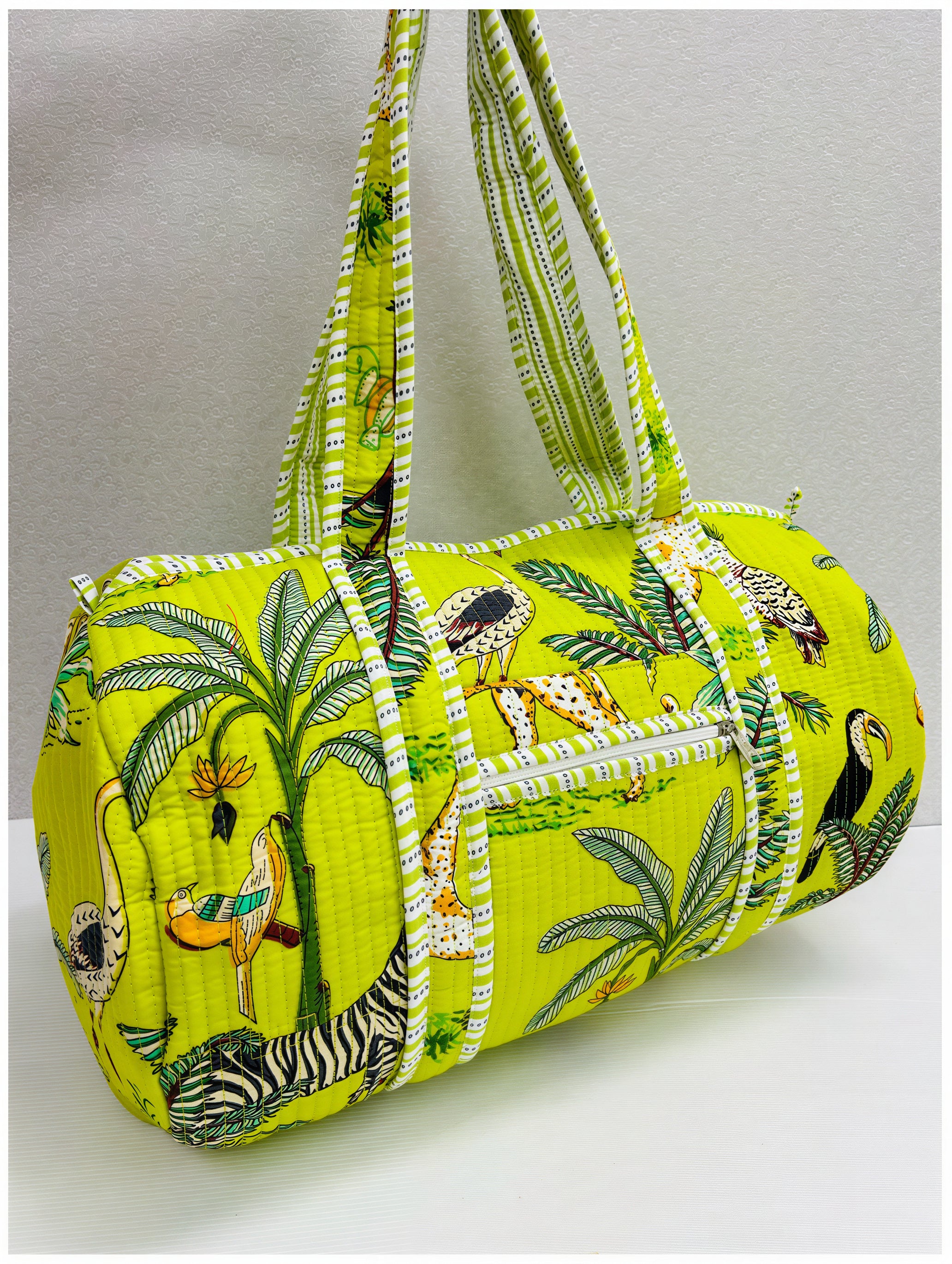 Handmade Barrel Bags Quilted Cotton Travel & Gym Bag