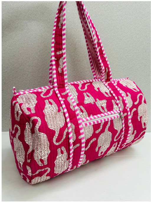 Handmade Barrel Bags Quilted Cotton Travel & Gym Bag