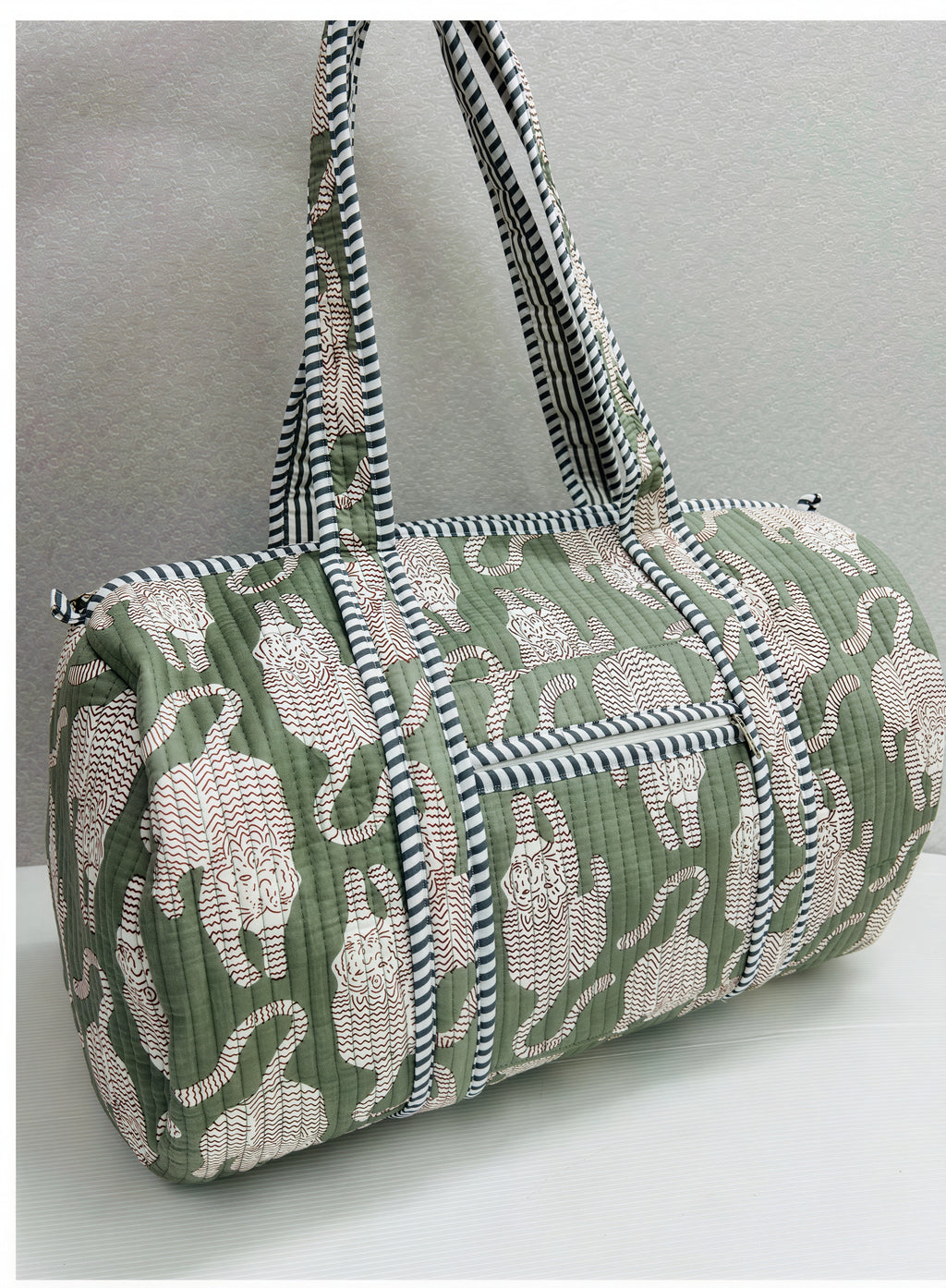 Handmade Barrel Bags Quilted Cotton Travel & Gym Bag