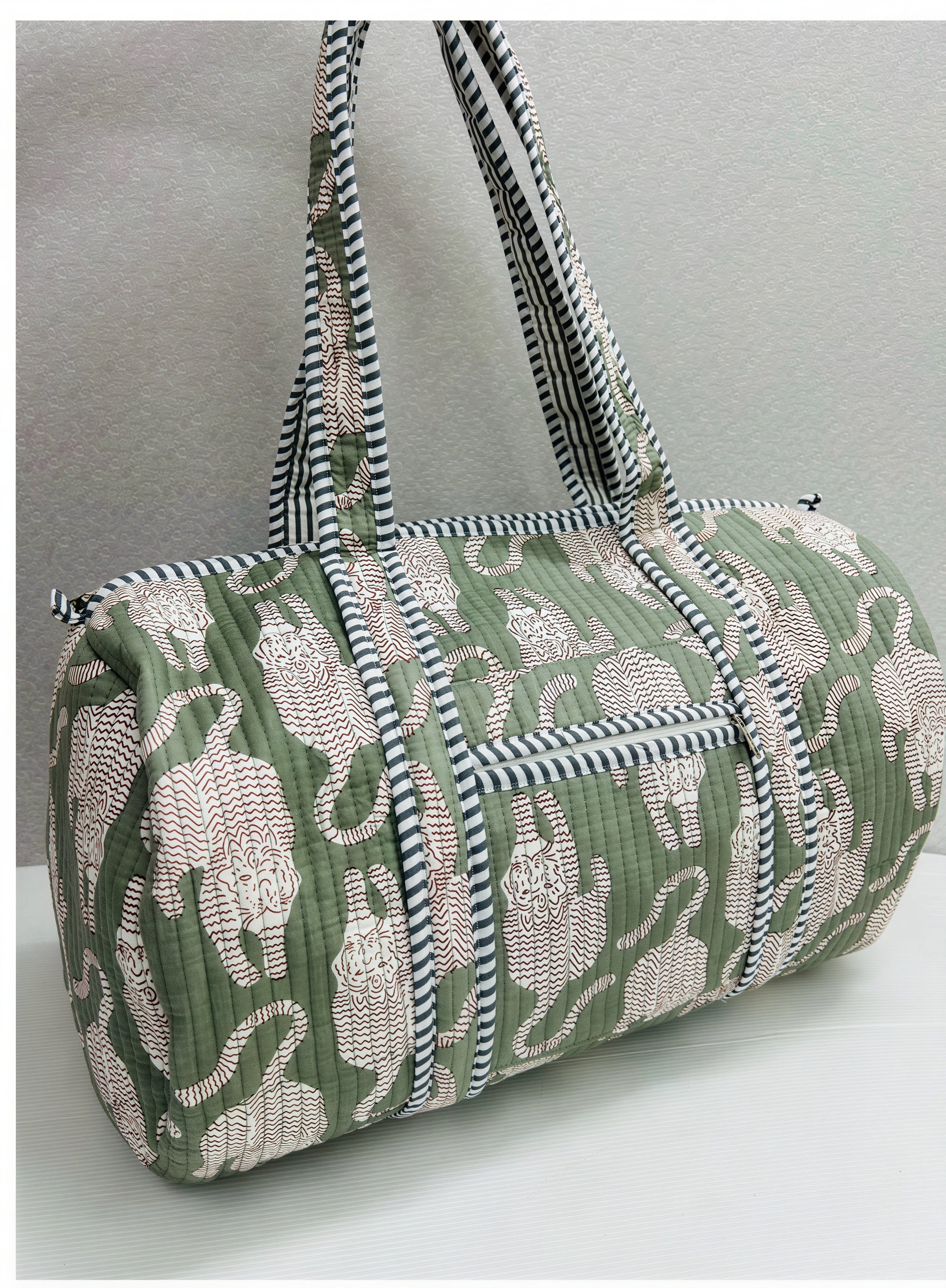 Handmade Barrel Bags Quilted Cotton Travel & Gym Bag