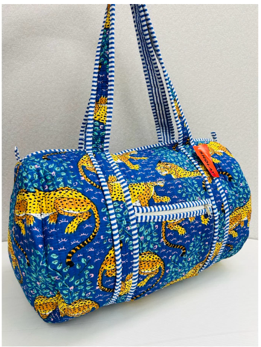 Handmade Barrel Bags Quilted Cotton Travel & Gym Bag