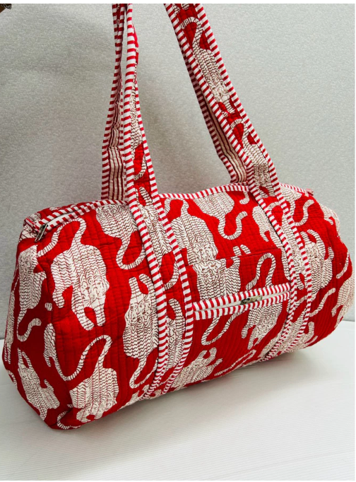 Handmade Barrel Bags Quilted Cotton Travel & Gym Bag
