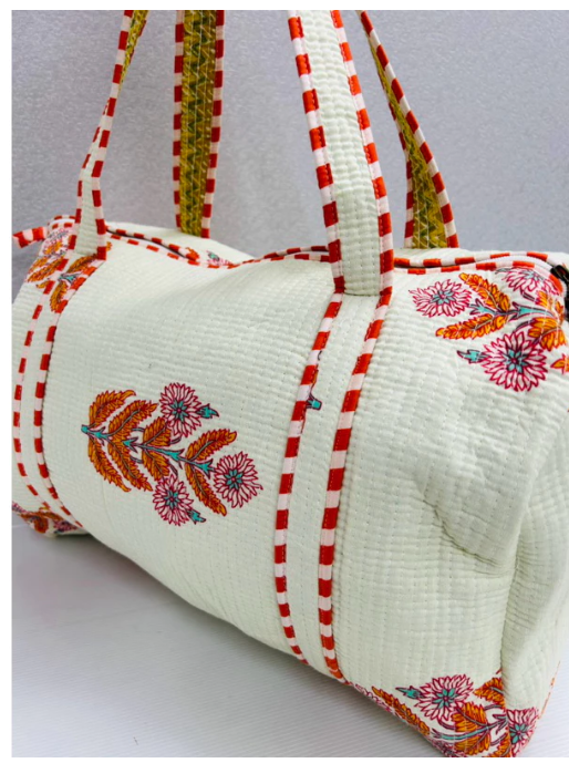 Handmade Barrel Bags Quilted Cotton Travel & Gym Bag