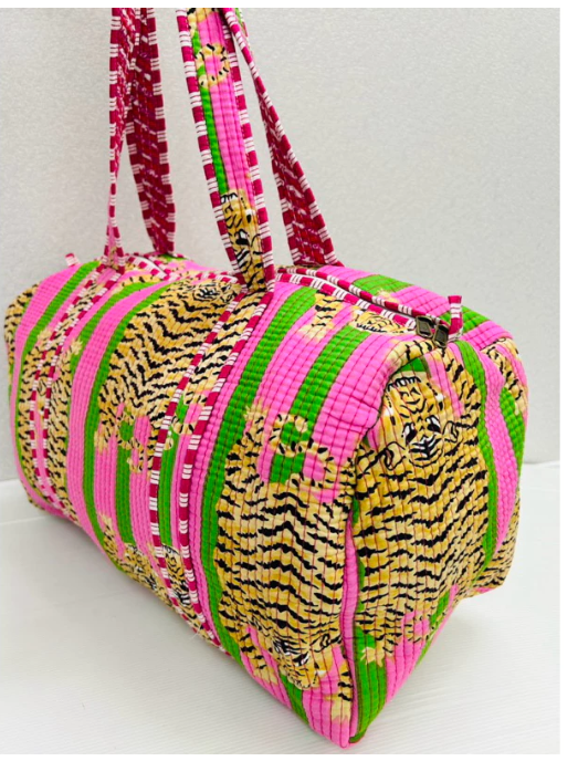 Handmade Barrel Bags Quilted Cotton Travel & Gym Bag
