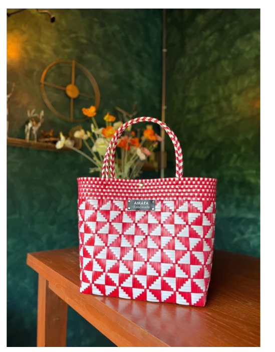 AMARA Handmade Woven Bag  Cherry Windmill Edition 🍒