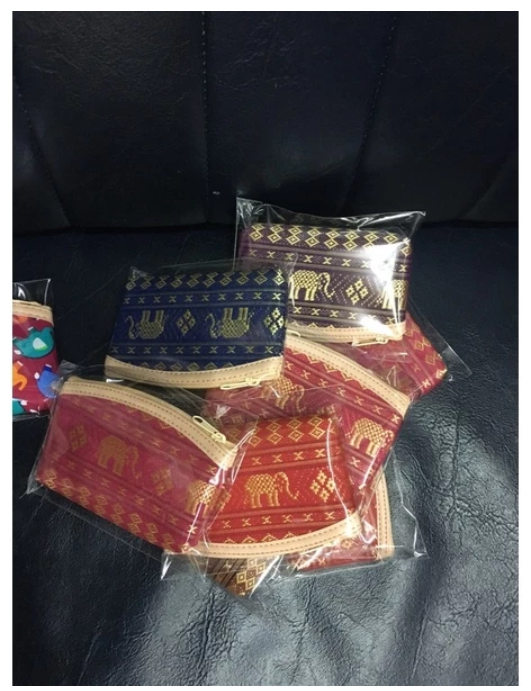 Handmade Thai Fabric Wallet Elephant Pattern Collection