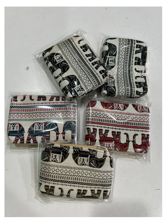 Handmade Thai Fabric Wallet Elephant Pattern Collection