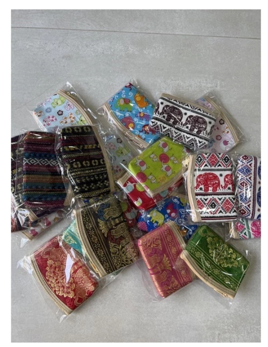 Handmade Thai Fabric Wallet Elephant Pattern Collection