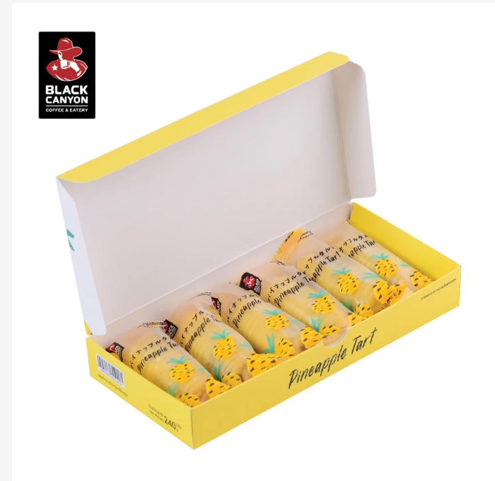 Thai Pineapple Tart Premium Butter Cookies Black Canyon 6 Pack